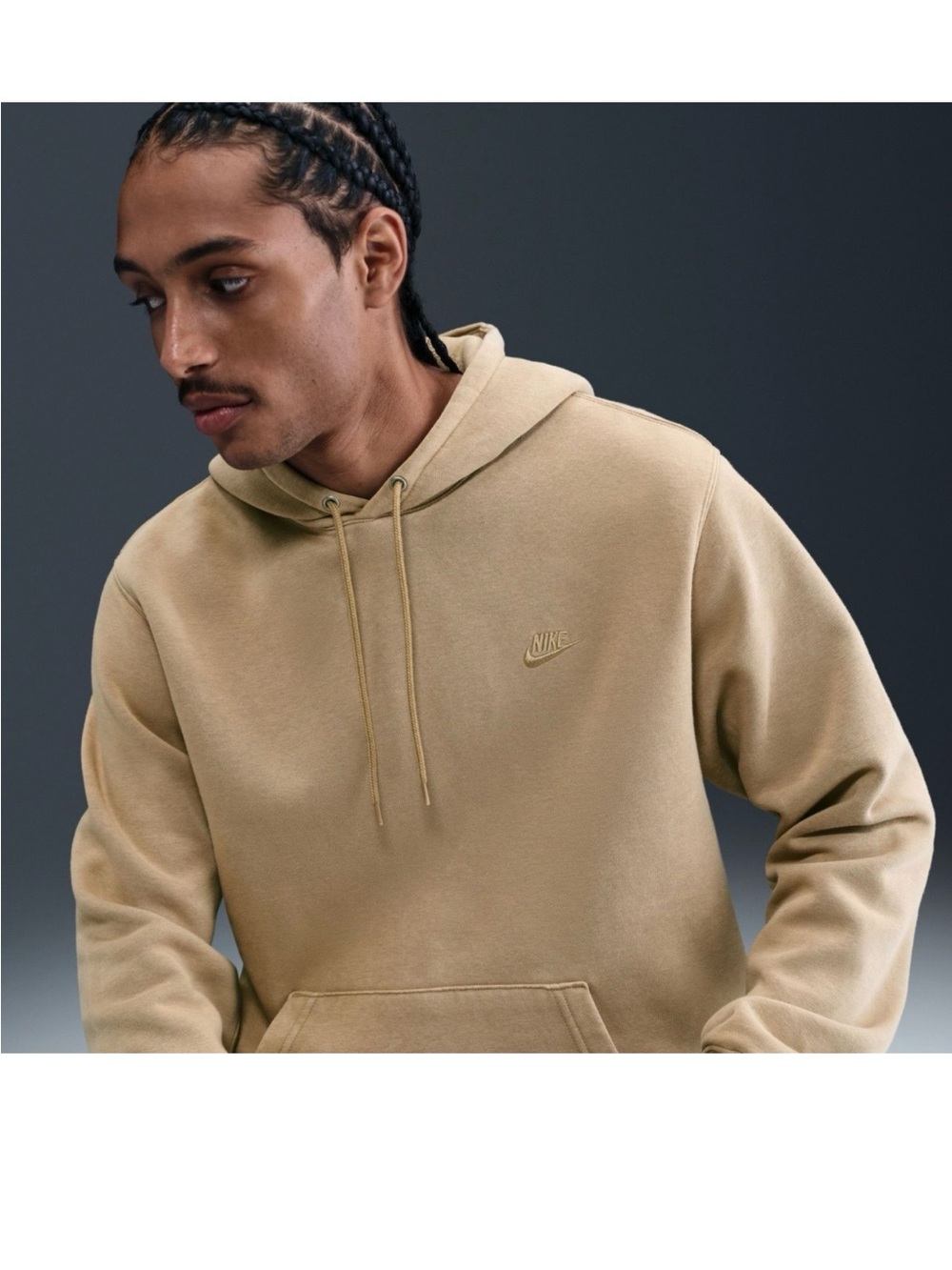 Nike Men's Club Fleece Washed Hoodie - Parachute Beige